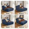 AENKYO Oversized Corduroy Sleeper Sofa Bed & Cloud Lounge Chair, Deep Seat, Armrests, 2 Pillows | Boneless Upholstered Chaise for Indoor Comfort - 3 of 4