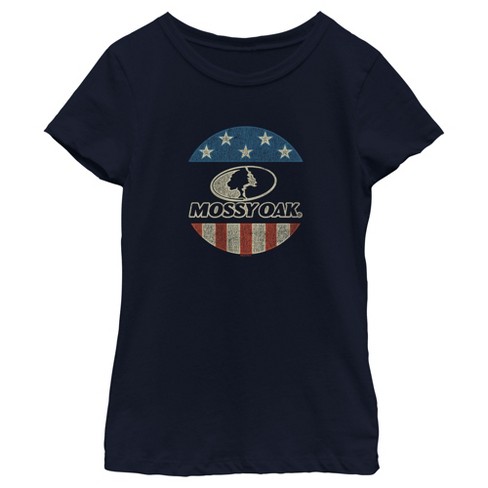 Junior's Mossy Oak Jumping Fish Badge T-shirt - Navy Blue - Medium : Target