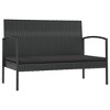 vidaXL Patio Lounge Set Outdoor Sectional Sofa Set Garden Loveseat Poly Rattan - 8 Piece Black - 3 of 4