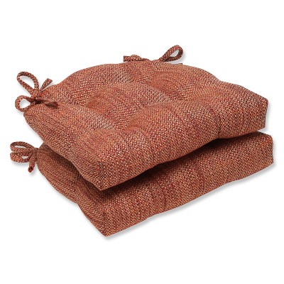 Red Tweak Sedona Reversible Chair Pad (Set Of 2) (16.5"X15.5") - Pillow Perfect