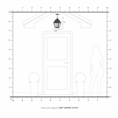 Mansfield Seeded Glass & Bronze 2-Light Outdoor Lantern in Black