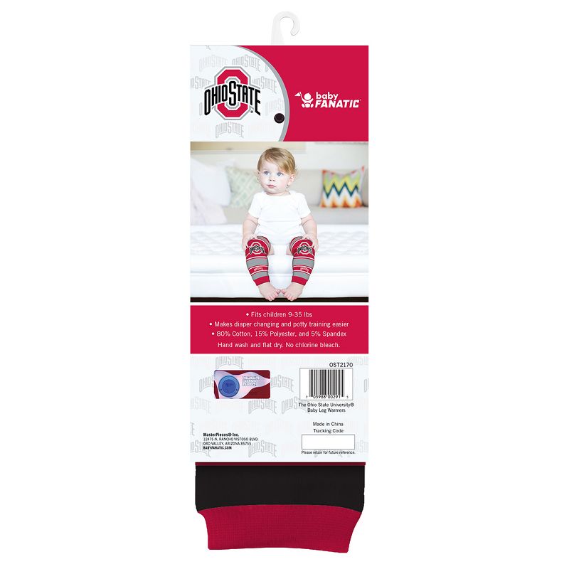 Baby Fanatic Officially Licensed Toddler & Baby Unisex Crawler Leg Warmers - NCAA Ohio State Buckeyes, 2 of 7