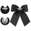 INSPIRE CHIC Women's Ribbon Rhinestone Pre-tied Bow Neck Tie Brooch Pins for Shirts - 3 of 4