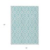 Aqua And Ivory Geometric Washable Indoor Outdoor Area Rug - 3 of 4