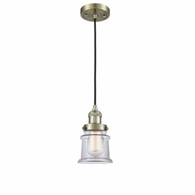 Canton - 1 Light Cord Hung Mini Pendant In Industrial Style-10 Inches Tall and 5.25 Inches Wide