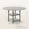 47.2 Inch Round Dining Table for 4 – Thick Wooden Top, Metal Roman Column Legs, 3-Tier Storage Shelf - 3 of 4