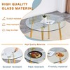 Okak 42/36/37.2In Morden Round Dining Table Kitchen Table with Glass Tabletop and Metal Legs for 4 for Kitchen - 2 of 4