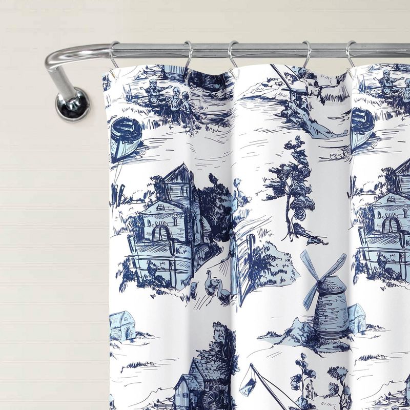 French Country Toile Single Shower Curtain - Lush Décor, 3 of 10