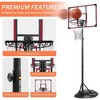 NAYSAYE Basketball Hoop Portable Height Adjustable from 7.5FT to 9.2FT with Stable Base for Indoor Outdoor Use, Black and Red, 32"*23"*110" - 4 of 4