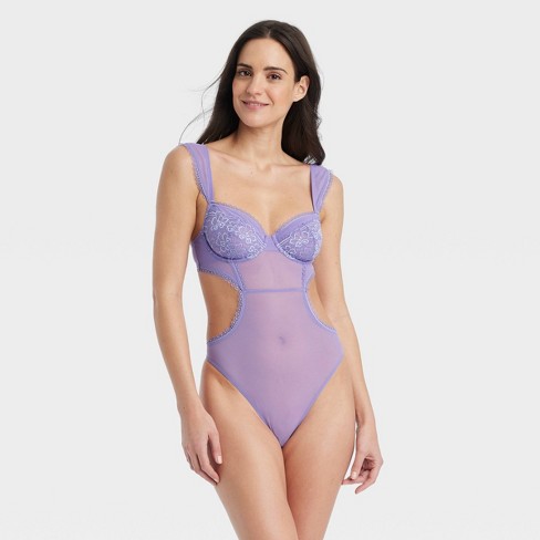 Women's Balconette Lingerie Bodysuit - Auden™ Purple XS