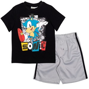 SEGA Sonic the Hedgehog Athletic Pullover T-Shirt & Shorts Outfit Set Toddler to Big Kid - 1 of 4