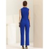 INSPIRE CHIC Women's Casual Sleeveless Shawl Collar Office Belted Cropped Jumpsuit - 4 of 4