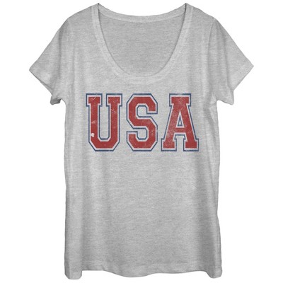 Women's Lost Gods Fourth Of July Usa Scoop Neck : Target