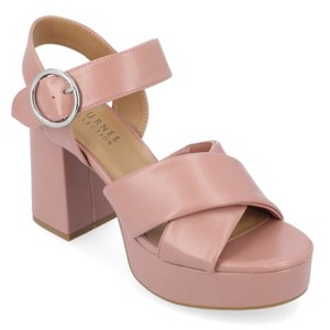 Journee Collection Womens Akeely Mid Heel Platform Sandals - 1 of 4