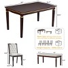 6-Piece Modern Dining Set with 60" Table, 4 Tufted High-Back Chairs & 1 Upholstered Bench, Wood Kitchen Table Set for Dining Room-Maison Boucle - 3 of 4