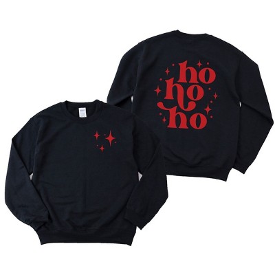 Simply Sage Market Women's Graphic Sweatshirt Whimsical Ho Ho Ho Front and Back