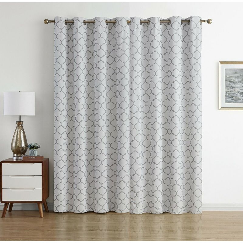Kate Aurora Chic Living 100% Max Blackout Trellis Thermal Curtains, 3 of 4