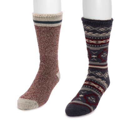 MUK LUKS Men's 2 Pk Heat Retainer Socks