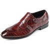 Santimon Men's Crocodile-Print Double Monk Strap Loafers Dress Shoes - 2 of 4