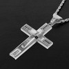 West Coast Jewelry Men's Beaded Layered Cross Stainless Steel Necklace - 2 of 3