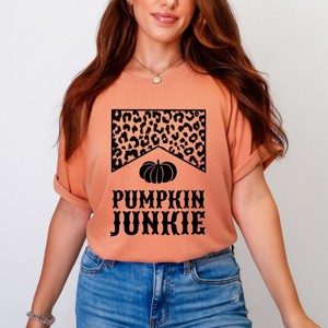 Simply Sage Market Leopard Pumpkin Junkie Garment Dyed Tee - S - Terracotta - 1 of 4