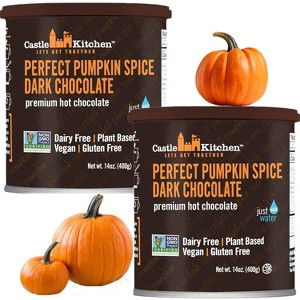 Castle Kitchen Pumpkin Spice Hot Chocolate (2 Pack,14 oz Ea.) - Dairy Free, Vegan Hot Cocoa Mix made With Decadent Dark Chocolate and Natural Flavors - 1 of 4