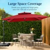 Best Choice Products 9x12ft 2-Tier Square Outdoor Solar LED Cantilever Umbrella w/ 360-Rotating Base   Red - 4 of 4