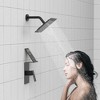 Aghana Digitals Modern Matte Black Shower Faucet Set with 8-inch Square Rain Head, Single Handle & - 3 of 4