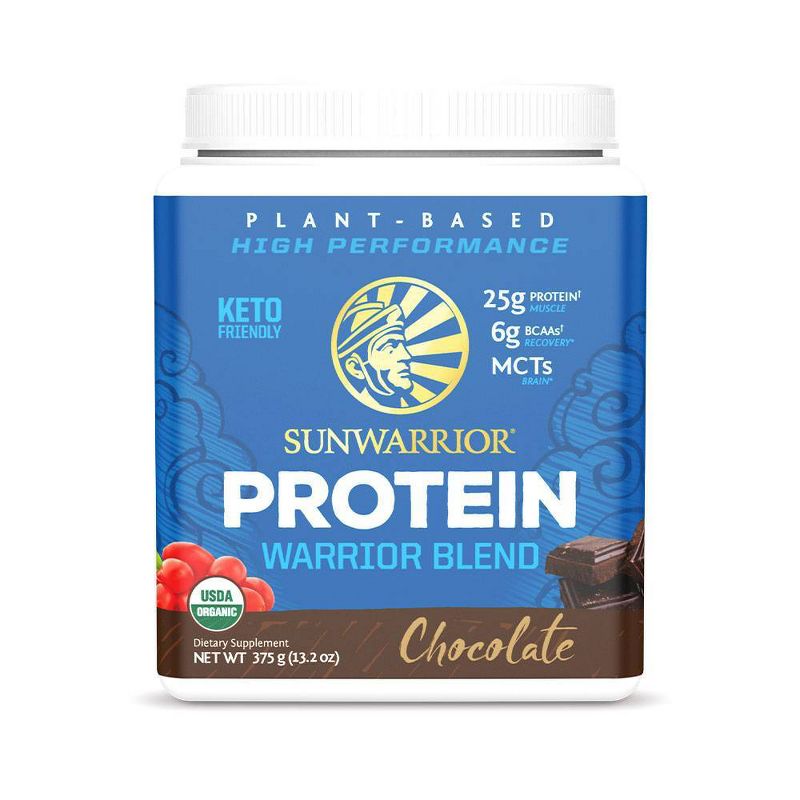 Sunwarrior Organic Plant Protein Powder - Chocolate - 13.2oz, 1 of 9
