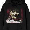 Annabelle Found You Face Art Long Sleeve Women's Black Hooded Sweatshirt-Large - 2 of 3
