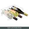 mDesign Plastic Free-Standing Stacking 3 Bottle Wine Storage Rack, 4 Pack, Clear - 3 of 4
