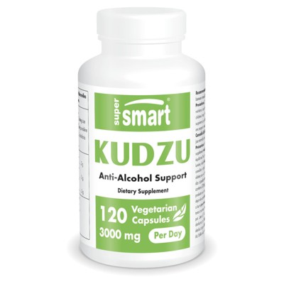SuperSmart Kudzu 3000mg per Day (High Strength) - Kudzu Root Extract - Pueraria Lobota Full Spectrum | Non-GMO & Gluten Free - 120 Vegetarian Capsules