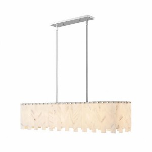 Viviana 7-Light Art Deco Island Light - Polished Nickel, 49" Steel Fixture, Dimmable - 1 of 4