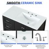 Mshliw 36" Bathroom Vanity with Ceramic Sink, Cabinet with Two Doors, Two Drawers, and Open Shelf, Freestanding Solid Wood Construction - 2 of 4