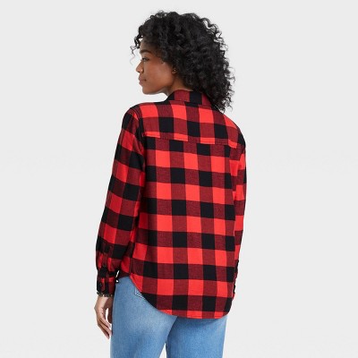 black and red flannel jacket women's