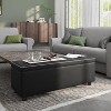 Storage Ottoman Bench, Ottoman Foot Rest, Mid-Century Modern, Synthetic Leather with Stitching, Dual Safety Hinges, 670 LBS Load - 4 of 4