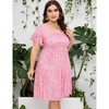 LXT- Women's Plus Size Square Neck Ruffle Sleeve Flowy Floral Summer Midi Dress with Pockets - 4 of 4