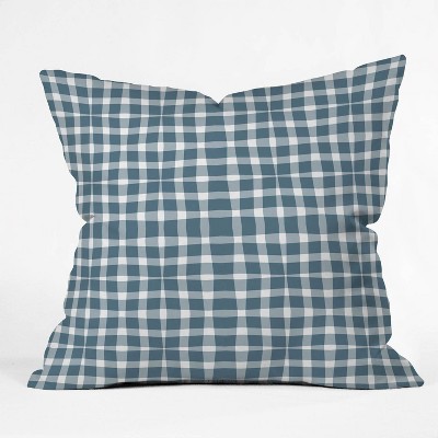 16"x16" Lisa Argyropoulos Modern Plaid Throw Pillow Blue - Deny Designs