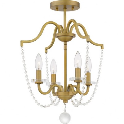 Quoizel Lighting Sunday 4 - Light Semi-Flush Mount in  Aged Brass