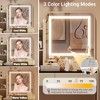 Vanity Desk with LED Light Mirror and Charging Station,Small Makeup Vanities Set with 2 Drawers - 3 of 4