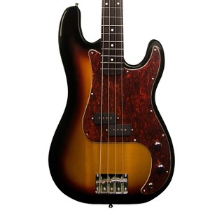 Sawtooth EP Series Electric Bass Guitar, Vintage Burst with Tortoise Pickguard - 1 of 4