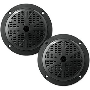 Waterproof Marine Speakers for Outdoor Use with Dual Cone Design, 120W Power, Black, 2-Pack - 1 of 3