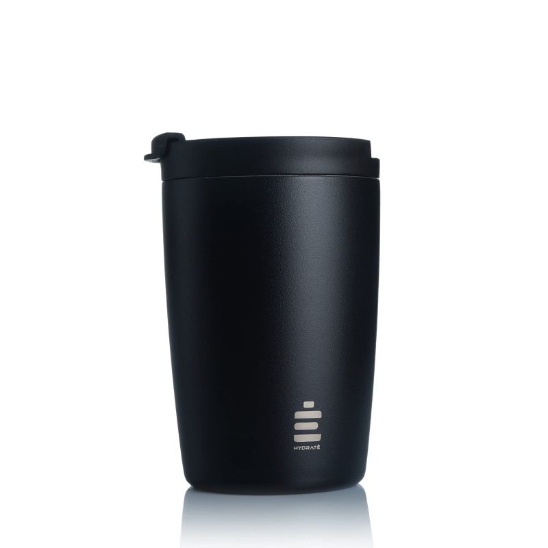HYDRATE 340ml Insulated Travel Reusable Coffee Cup with Leak-proof Lid, Black, 1 of 4