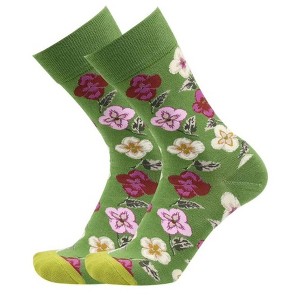 Wonderful Pansy Flower Socks the Sock Panda (Women's Sizes, Adult Medium) - 1 of 3