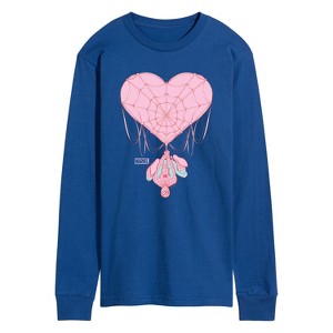 Men's - Marvel - Spider-man Valentine Heart Web Long Sleeve Graphic T-Shirt - 1 of 4