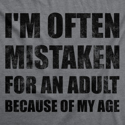 Мужские футболки Crazy Dog T-Shirts, Inc. Mens Funny T Shirts Im Often Mistaken for An Adult Because Of My Age Sarcastic Graphic Novelty Tee for Men - Crazy Dog Men's T Shirt With L — фото 2
