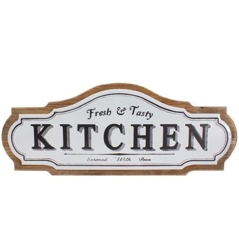 Northlight 24 Black and White Fresh & Tasty Kitchen Metal Sign Wall Decor