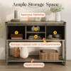 RoyalCraft Farmhouse Entryway Console Table with Storage Shelves, Sliding Barn Door and Spacious Tabletop for Living Room or Foyer, Light Grey - 2 of 4