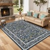 Coucheta Vintage Floral Area Rug, Boho Washable Non-Slip Carpet for Living Room, Stain-Resistant Soft Rug for Bedroom, Nursery & Farmhouse - 3 of 4