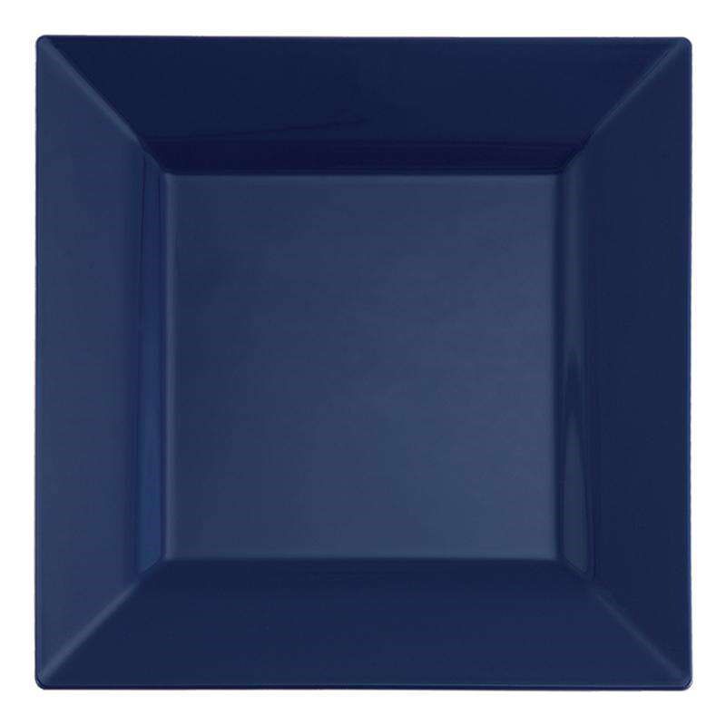 Smarty Had A Party 9.5" Midnight Blue Square Plastic Dinner Plates (120 Plates), 1 of 5